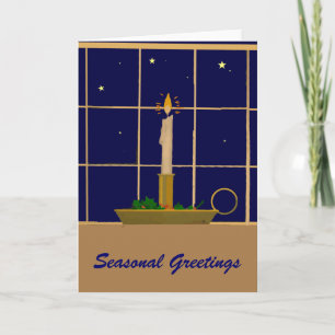 Vela del navidad del vintage en la ventana
