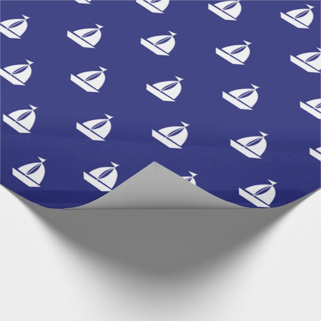 Vela lejos en el papel de regalo azul (Esquina)