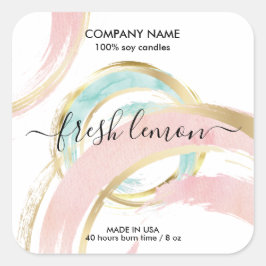 Vela moderna y abstracta etiqueta de producto hech