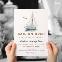 Vela náutica por invitación de cumpleaños