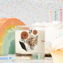 Vela personalizada floral boho | Terracota terrosa