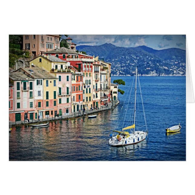 Vela Portofino y tarjeta Riviera italiana (Anverso (Horizontal))