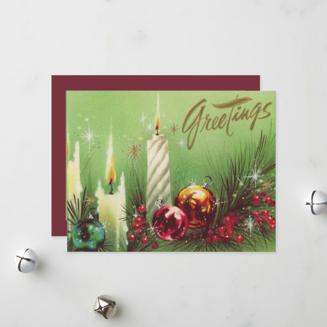 vela retro vintage de Navidad (Anverso/Reverso In Situ)