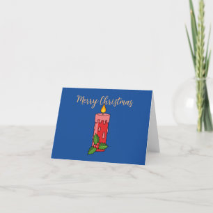 Vela Roja de Navidad con Acebo
