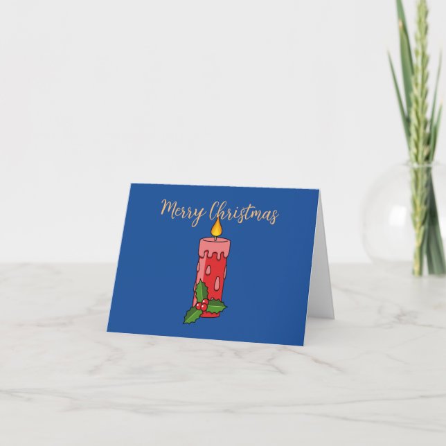 Vela Roja de Navidad con Acebo (Anverso)