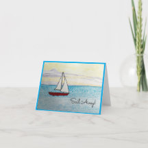 Vela Roja - ¡Vayan! Tarjeta de felicitación en bla