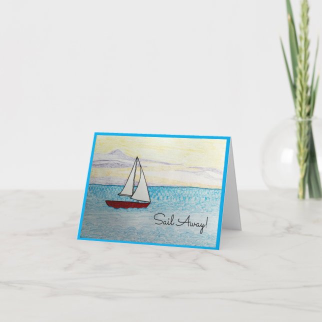 Vela Roja - ¡Vayan! Tarjeta de felicitación en bla (Anverso)