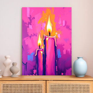 Vela rosa Resumen arte de pared