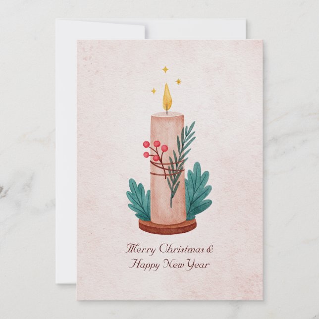 Vela rústica vintage navidad año nuevo (Anverso)