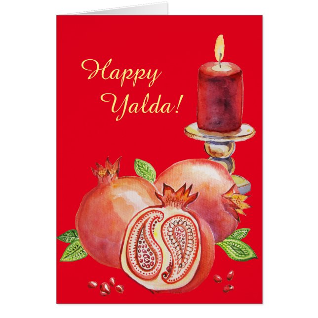 Vela Yalda feliz de la granada (Frente)