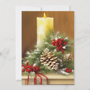 Velas bayas y conos de pino presupuesto Navidad
