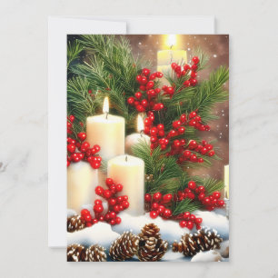 Velas bayas y conos presupuesto mini Navidad