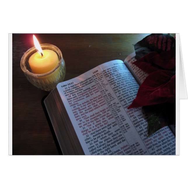 Velas, Biblia y Poinsetta (Anverso (Horizontal))