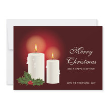 Velas Blancas de Navidad en Rojo con Texto Persona