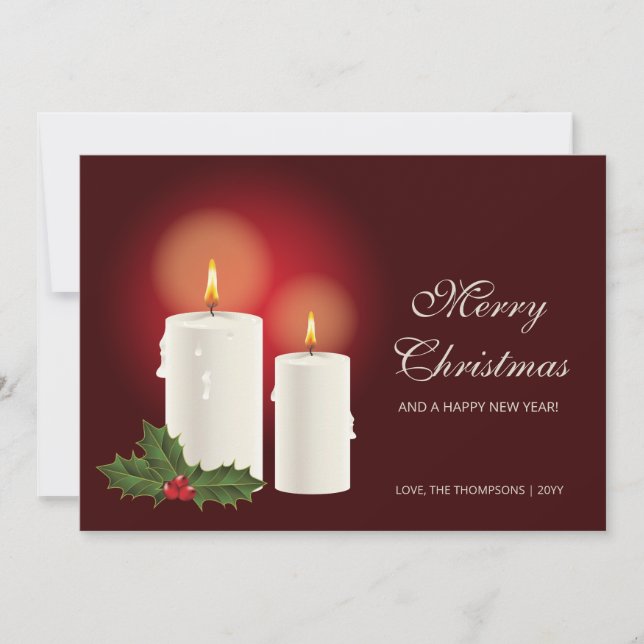 Velas Blancas de Navidad en Rojo con Texto Persona (Anverso)
