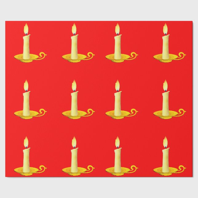 Velas blancas sobre papel de envolver rojo (Costura)