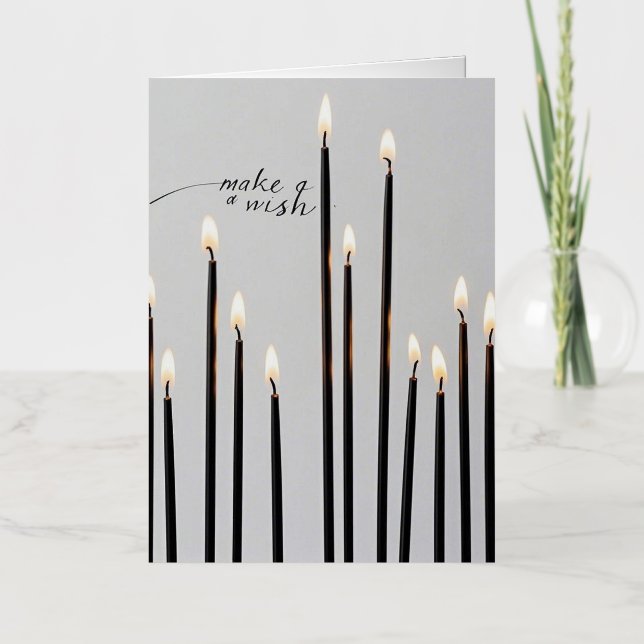 Velas con llamas de línea negra minimalista lit (Anverso)
