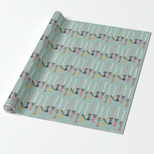 Velas Cónicas Minimalistas Papel de Regalo Azul Cl