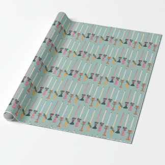 Velas Cónicas Minimalistas Papel de Regalo Azul Cl