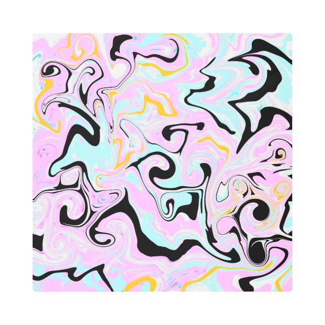 Velas de algodón de arte fluido rosa, Verde azulad (Anverso)