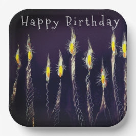 Velas de Cumpleaños Plato de Papel