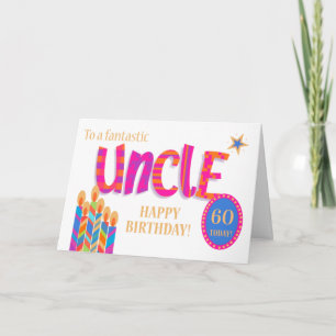 Velas de cumpleaños y tarjeta de estrella del tío