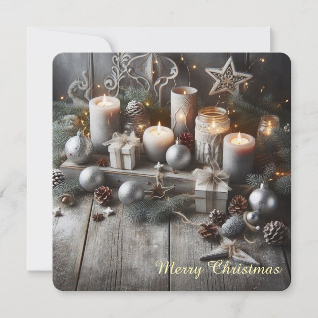 Velas de Navidad Chic Gris (Anverso)