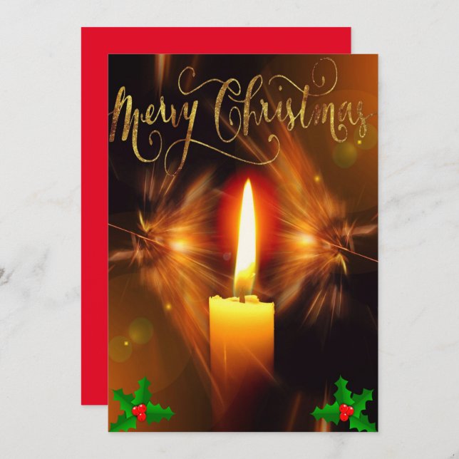 Velas de Navidad de Fiesta Elegantes (Anverso / Reverso)