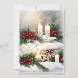 velas de Navidad en presupuesto de nieve
