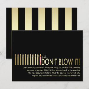 Velas de oro Sorpresa Invitación a la fiesta de cu
