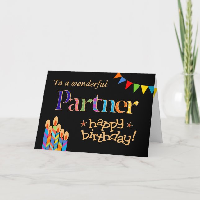 Velas de pareja de moda, tarjeta de cumpleaños Bun (Anverso)