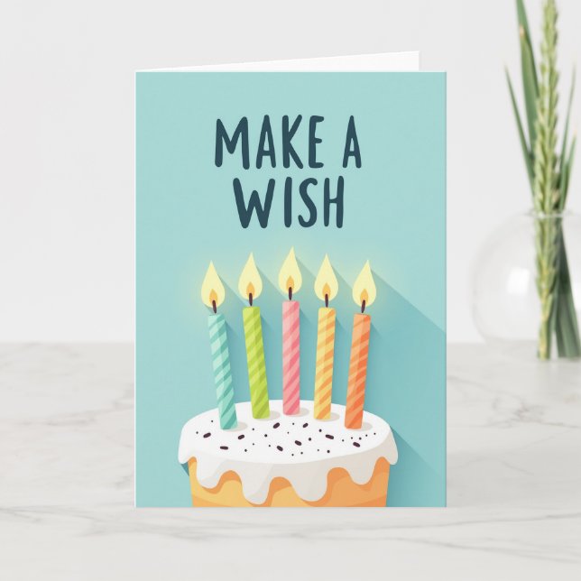 Velas de Pastel de Cumpleaños Tarjeta (Anverso)