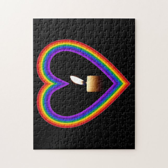 Velas De Rompecabezas En Un Arcoiris (Vertical)