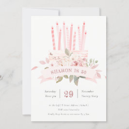 Velas de torta floral de Rubor Invitación de cumpl