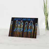 Velas del feliz cumpleaños del paso de tarjeta del