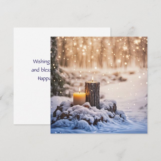 Velas del Solsticio de Invierno en la Nieve (Anverso / Reverso)