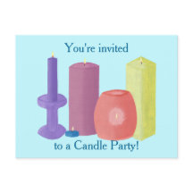 Velas invitadas a la fiesta de las velas en postal