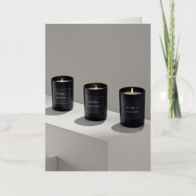 Velas minimalistas de línea negra con llamas dimin (Anverso)