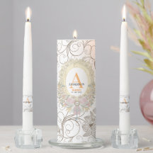 Velas monogramadas Boda Unidad personalizable