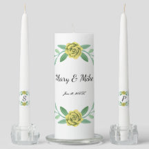 Boda del follaje amarillo floral verde