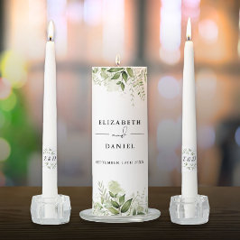 Velas Para Ceremonia Boda Monograma con guión de vegetación floral