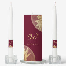 Moderno Monogramado Burgundy Gold Boda