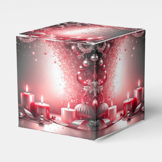 Velas rojas Decorativas Navidades Caja de Favor de (Costado Anverso)