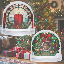 Velas Rojas Navidades Candle Faux Stained Glass