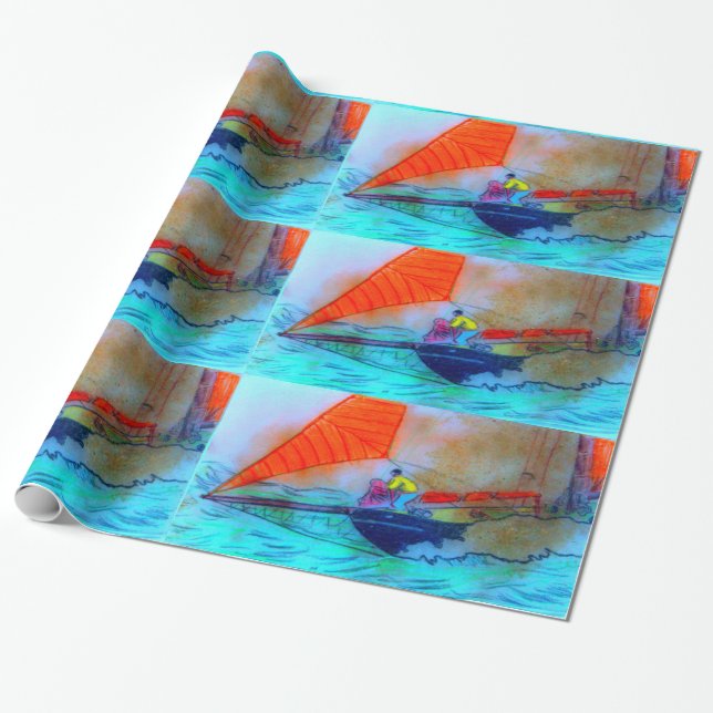 velas rojas sobre papel de envolver de goles (Desenrollado)