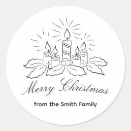 Velas y pegatinas navideñas con guiones bajos