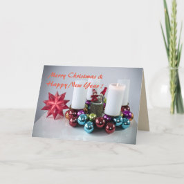 Velas y personalizable de la tarjeta de Navidad de