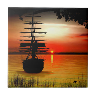 Velero con alba baldosa