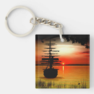 Velero con alba llavero