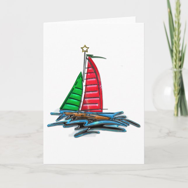 Velero rojo y verde del navidad (Anverso)